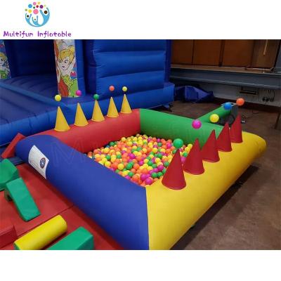 China 0.55mm PVC Tarpaulin Plato Ball Pit With Air Juggler Ball Pool Game Soft Inflatable Backyard Ball Pool for sale