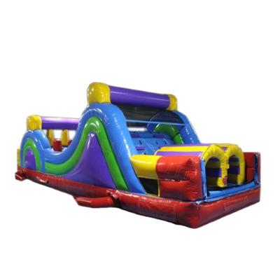 China 0.55mm PVC Tarpaulin 30ft Plato Rush Down Obstacle Course Ultimate Challenge Inflatable Obstacle Course For Kids for sale