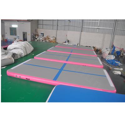 China Cloth 0.9mm PVC Plato Inflatable Gymnastics Rolling Double Wall Track Mat Floor Mats For Sale for sale