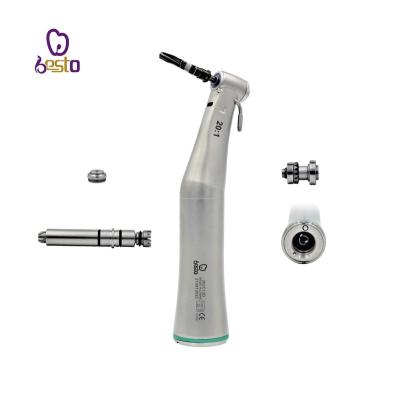 China Reduction gear versus angle dental implant reduction gear 20:1 fiber optic angle handpiece for sale