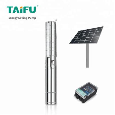 China Taifu submersible 36v 220v best prices DC centrifugal submersible borehole irrigation deep good solar water pump for agriculture for sale