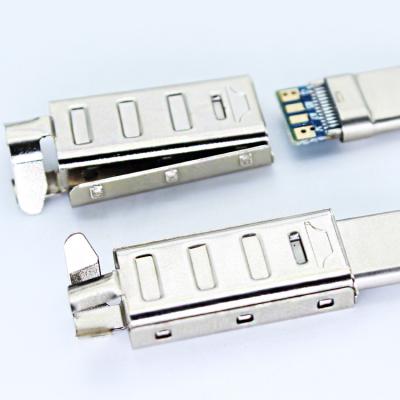 China Free Sample PCB Usb Shell 24 Pin USB-c Solder Socket With Type Male Connector Slot 4Pin 4 5.1 Pin 4 5.1 Usb 4p 2.0 Cover PCB Board Dec for sale