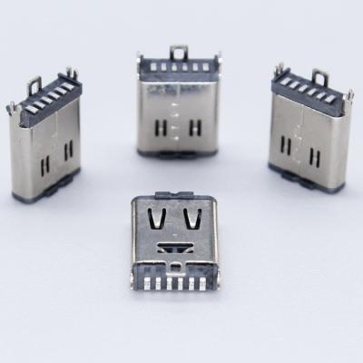 China Mobile Type Type-C Usb Socket Smd PCB Smt 2.0 Pin Clip On Pcb Board 6 Pin Straight Vertical Female Usb 3.1 Connector 6 C Connector for sale