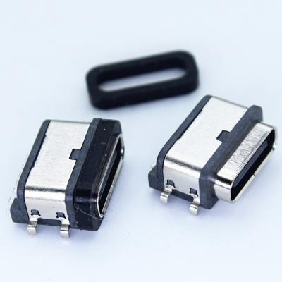 China Type-C Reversible Waterproof USB-C Type C Connnector PCB 6P USB-C Female IP Ip67 Panel Mount Connector 24Pin 6Pin for sale