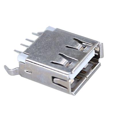 China PCB 2.0 Af 13.1 Insert Roll Edge Bend Straight Foot Copper Or Iron Female Shell Usb 2.0 Connector for sale