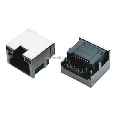 China Xyfw Pcb Panel Mount PCB Ethernet Low Profile Rj45 Connector Socket Jack With 90 Degree RJ-008021N for sale