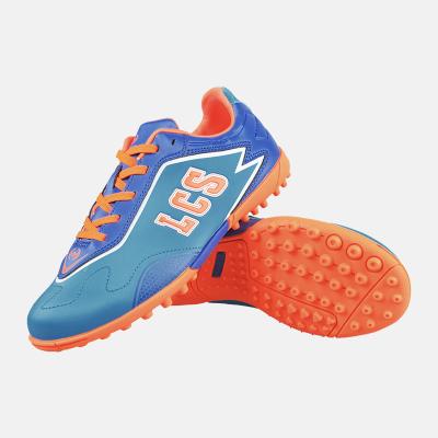 China Rubber Sole Rubber Stud Rebound Cushioning PU Adult And Kids Nano Leather Soccer Shoes for sale