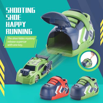 China Children's toys toy creative ejection running shoes children squeeze inertia ejection car toys die-cast for sale