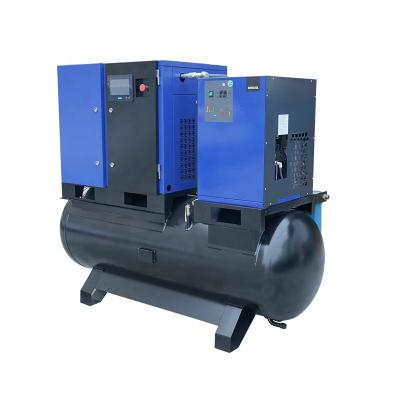 China Ace Screw Air Compressor 50hz 60hz 3.7kw 5hp Single Phase Lubricated Portable Air Compressor With Air Tank for sale