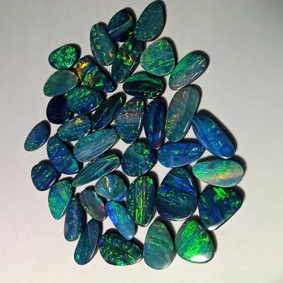 China 100% Natural Top Selling Australian Mix Pretty Form Natural Color Opal Intarsia Loose Gemstone Doublets for sale