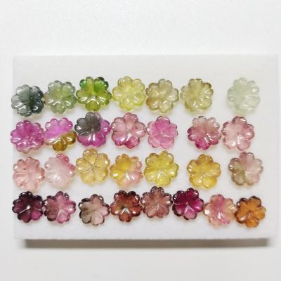 China 10mm Cut Top Quality Gorgeous Tourmaline Flower From Brazil Folk Art Brazil Handcraft Specialty Gems for sale