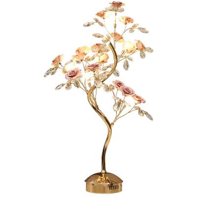 China Lighting Functions 6 Functions Lights Flower Table Lamp Personality Designer Creative Tree Wedding Decoration Led Desk Lamp for sale