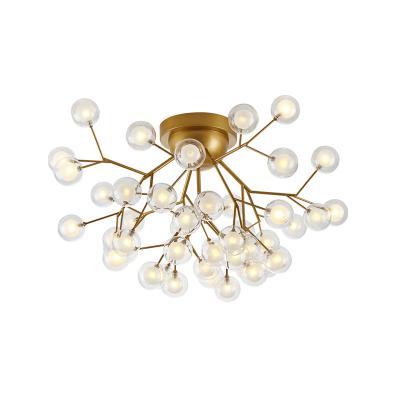 China Surface Mounted Popular Stylish 12 27 Head Bubble Glass Ball Firefly LED Ceiling Lamp for sale