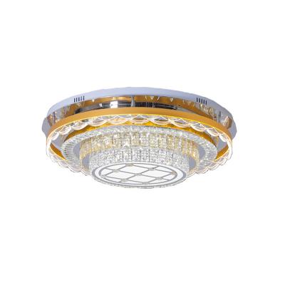 China Surface Mounted Modern Kids Round Led Remote Control Bedroom K9 Crystal Ceiling Light Panel Lamp Fixtures for sale