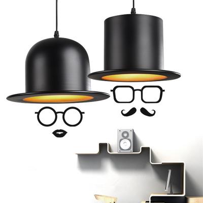 China Modern Simple Hat Design Chandelier, Retro British American Industry Counter Bar Pendant Lights, Modern Style Gentleman Dress Hat Pendant Lamp for sale