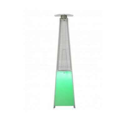 China Good Quality Stocked Glass Tube Pyramid Flame Patio Gas Heater With LED Outdoor Activities for sale