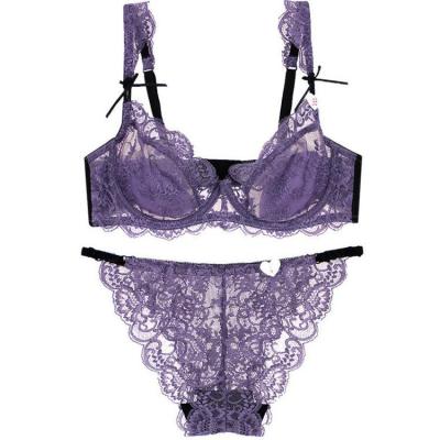 China Embroidery China High Quality New Manufacture Sexy Bra Lace Underwear Set for sale