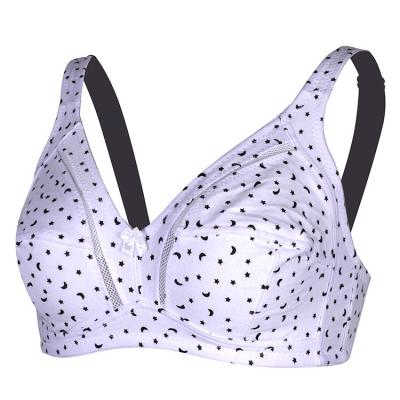 China Fresh one-piece printing no big ring underwear women 2022 pure steel cotton ultra-thin bra steel cotton for sale