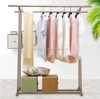 China Traditional Double Rod Clothes Drying Rack Rack Indoor Garment Rack for sale