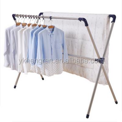 China Stainless Steel Adjustable Telescopic Pipe Hanger Cloth Drying X-Type Clad Rack for sale