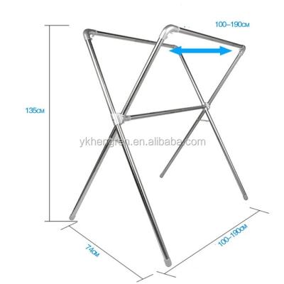 China Stainless Steel Hanger Cloth Drying Adjustable Telescopic X-type Rack for sale