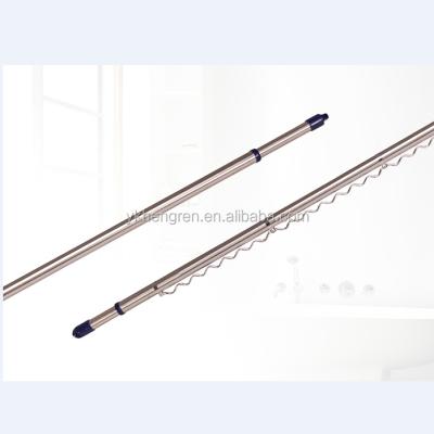 China Adjustable Single Telescopic Rod With Adjustable Shower Curtain Rod Hanger Drier Holder for sale