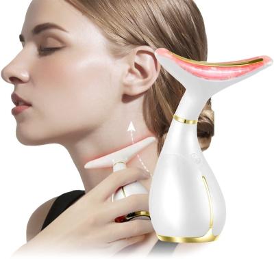 China Skin Tightening Portable Electric Facial Massager Neck Face Massager with Heat in 45 Degree Face Roller for Men and Women for sale