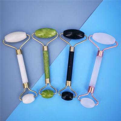 China Face Lift Rose Quartz Face Roller Jade Skin Care Facial Massage For Face Neck Body Beauty Lift Slimming Tool for sale