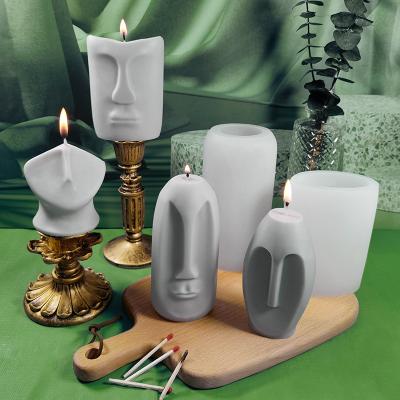 China DIY Viable Candle Mold Face Silicone Candle Making Molds Plaster Soap Silicone Resin Candle Molds for sale