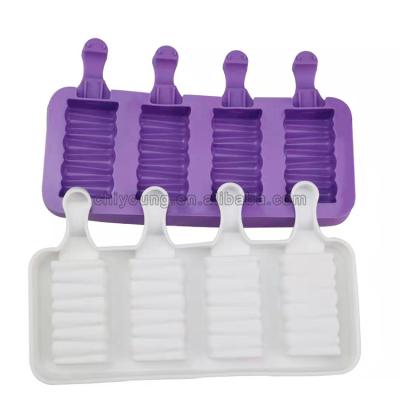 China Best Viable Wholesale High Quality Reusable Food Grade Silicone Popsicle Ice Cream Mold for sale