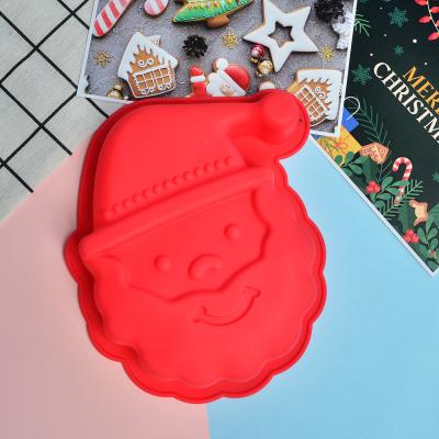 China Viable Hot Jelly Amazon Sale Ice Cream Candy Cake Muffin Soap Pudding Santa Claus Shaped Silicone Cake Baking Mold for sale