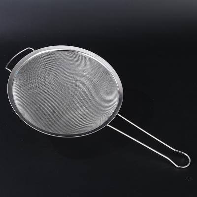 China Metal Stainless Steel Kitchen Mesh Strainer Colander With Square Ear for sale