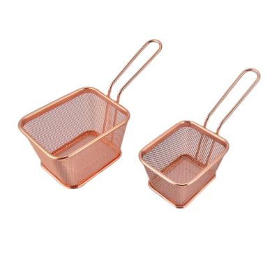 China Stainless Steel Mini Fry Serving Basket Metal New Arrivals 2021 for sale