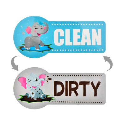 China Durable Double Sided Kitchen Dishwasher Fridge Magnet Dishwasher Magnet Clean Dirty Sign Fridge Magnet for sale