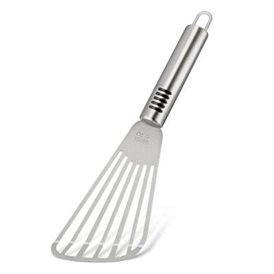 China Sustainable Hot Selling Amazon Rotating Rotating Frying And Grilling Durable Stainless Steel Blade Slotted Turner Fish Spatula for sale