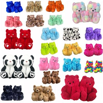 China Fashion Trend Plush Bedroom Shoes Bedroom Slips Custom Designer Fuzzy Teddy Slippers Wholesale for sale