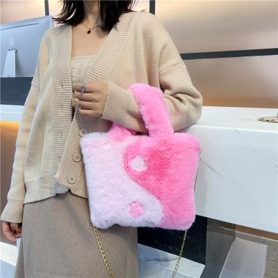 China Portable Women's Handbags Shape Quilting Plush Tote Bags Crossbody Woman for sale