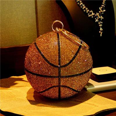 China 2020 Daily Round Ball Evening Clutch Bags Rhinestone Basketball Purses Designer Party Bag for sale