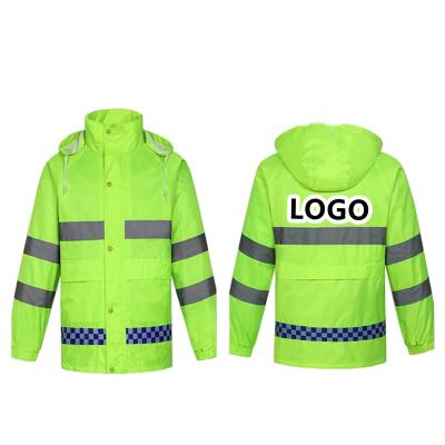 China 100% OEM ODM Waterproof Raincoat For Motorcycle Riders Safety Fluorescent Green Thick Waterproof Raincoats for sale