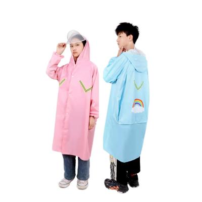 China Cheap Children's Diamond Check Oxford Cloth Pink Waterproof Bachelorette Raincoats Waterproof Hooded Raincoat for sale