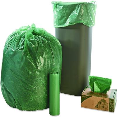 China Disposable Household Products Garbage Bags With Custom Design Biodegradable Green Plastic Garbage Bags for sale