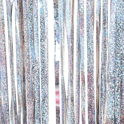 China Eco - Friendly Colored Plastic Laser Door Curtain For Party Decorative Curtain With Custom Design for sale