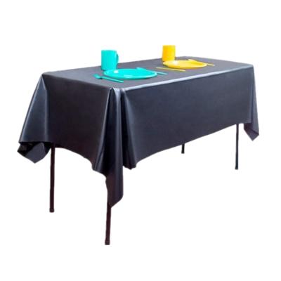 China home decor waterproof amazon PE solid color plastic table cover for banquet used heavy duty plastic tablecloth for sale