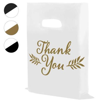 China Logo Thank You Plastic Bag Food Packaging Bag Recyclable Custom Plastic Goods Bags for sale