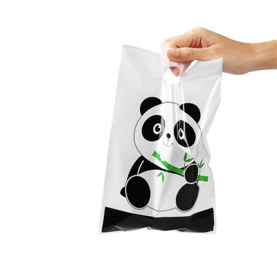 China Disposable Custom Printed Logo Design LDPE/HDPE Handle Plastic Bag Die Cut Bag Shopping Bag for sale