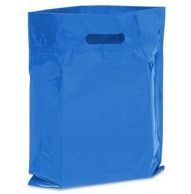 China Disposable Shiny Black Plastic Retail Bag Custom Goods 9x12 Shopping Bag Die Cut Bag for sale