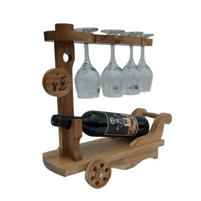 China Decoration Wine Rack Oak Wood Display Stand Stored Wooden Bottle Holder for sale