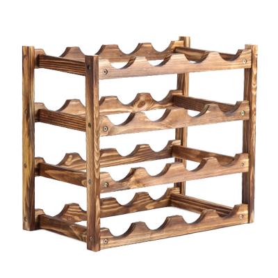 China Free Standing Wine Shelving Rack Wooden Wine Rack for sale