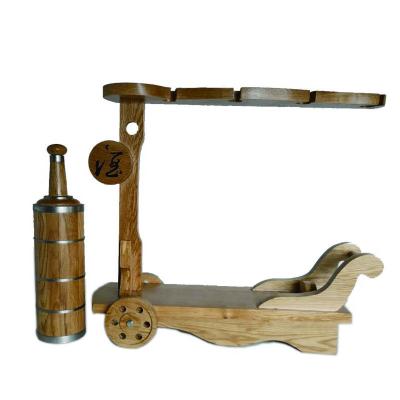 China Stored Oak And Oak Rack Bottle Decoration Display Wooden Wine Bottle Rack for sale