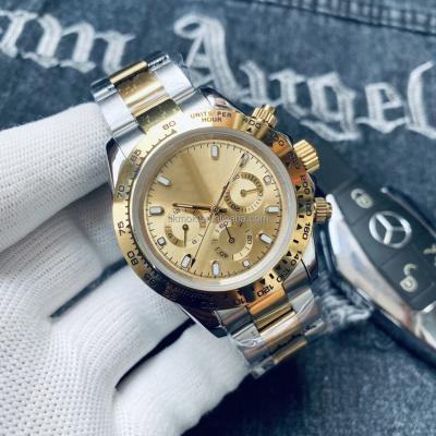 China Automatic Date 3A 6 Colors Men Fashion Watches Luxury Gold Combi Color White Dial Waterproof Automatic Mechanical Watch Tangan Relojes for sale